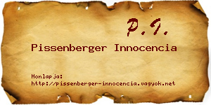 Pissenberger Innocencia névjegykártya